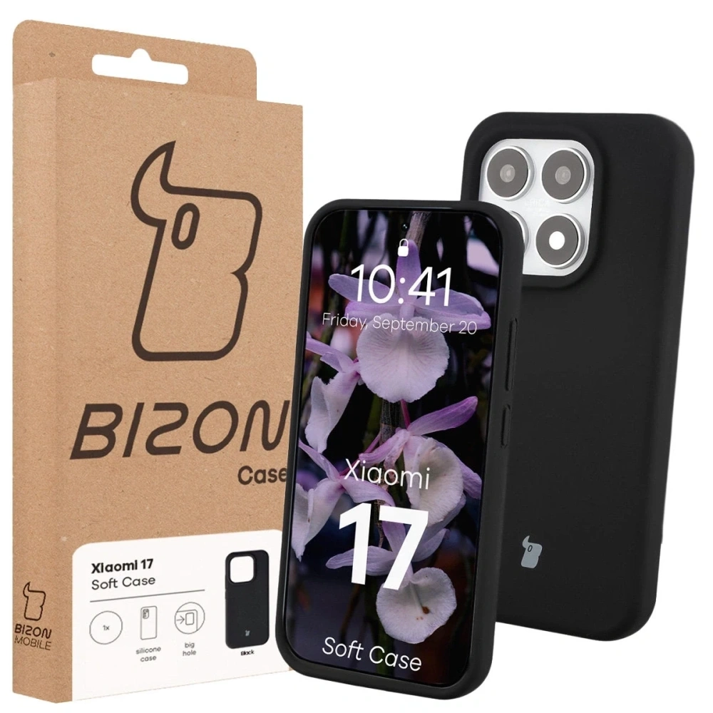 Silikonowe etui Bizon Soft Case do Xiaomi 17 czarne