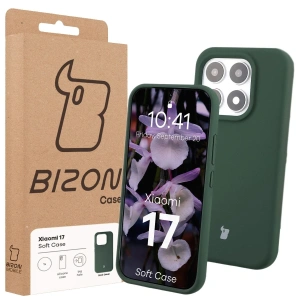Silikonowe etui Bizon Soft Case do Xiaomi 17 ciemnozielone