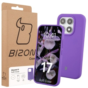 Silikonowe etui Bizon Soft Case do Xiaomi 17 fioletowe