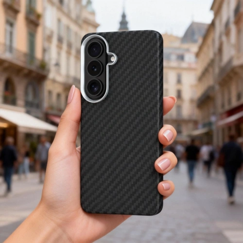 Etui Tech-Protect Ion Carbon MagSafe do Samsung Galaxy S26 Black/silver