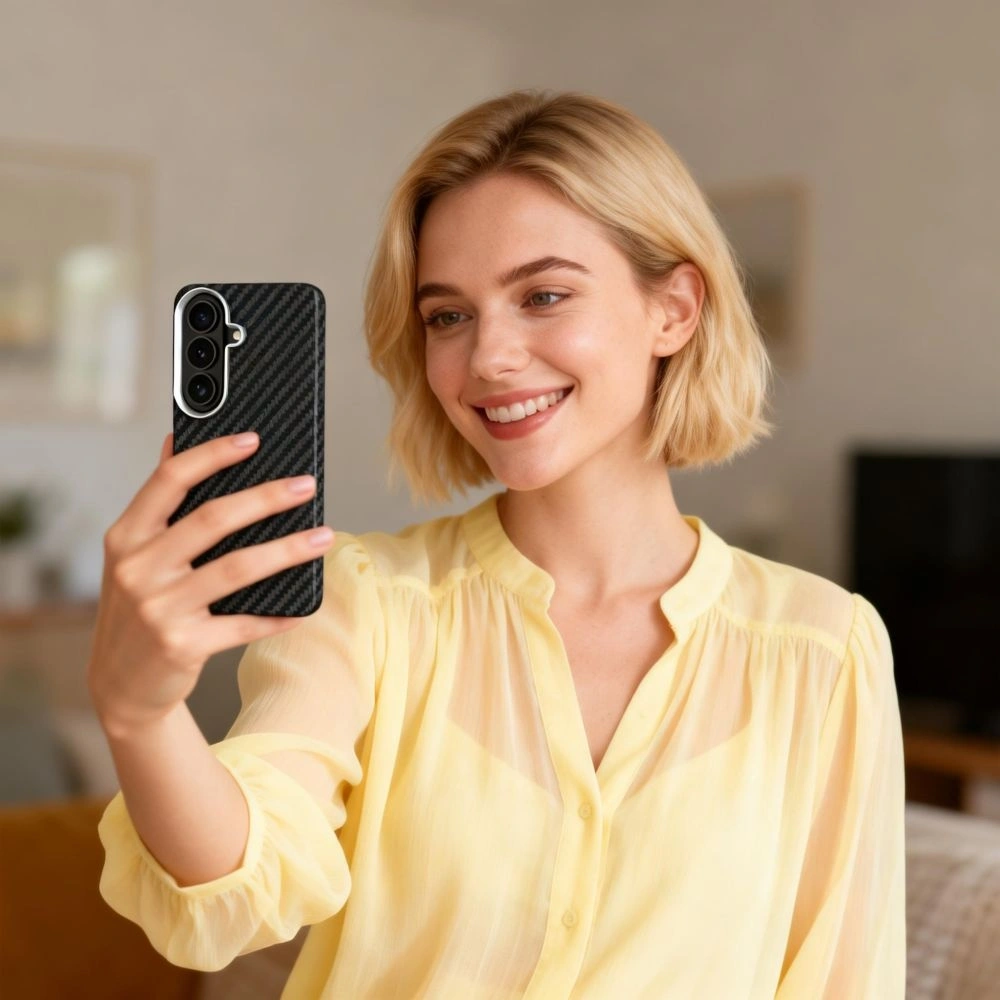 Etui Tech-Protect Ion Carbon MagSafe do Samsung Galaxy S26 Black/silver