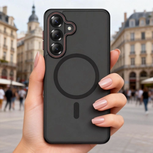 Etui Tech-Protect MagCam MagSafe do Samsung Galaxy S26 Matte Black/red