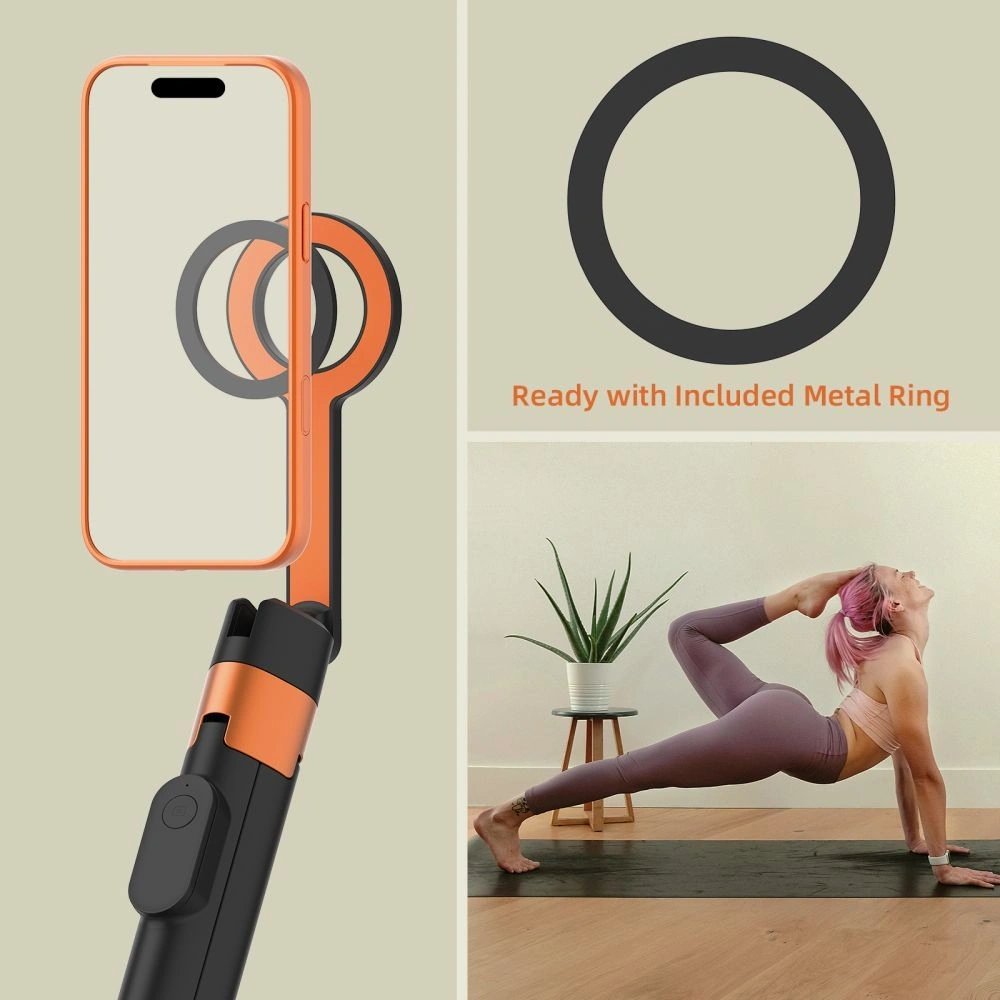 Kijek do selfie Tech-Protect L10D MagSafe Bluetooth Selfie Stick Tripod Black/orange