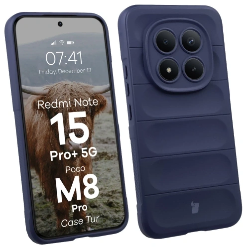 Pancerne etui Bizon Case Tur do Xiaomi Redmi Note 15 Pro+ Plus 5G / POCO M8 Pro 5G granatowe