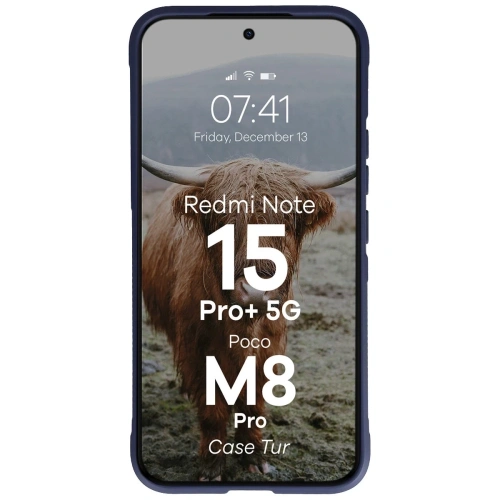 Pancerne etui Bizon Case Tur do Xiaomi Redmi Note 15 Pro+ Plus 5G / POCO M8 Pro 5G granatowe