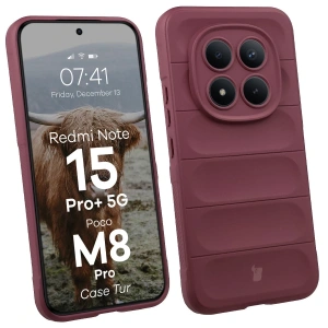 Pancerne etui Bizon Case Tur do Xiaomi Redmi Note 15 Pro+ Plus 5G / POCO M8 Pro 5G burgundowe