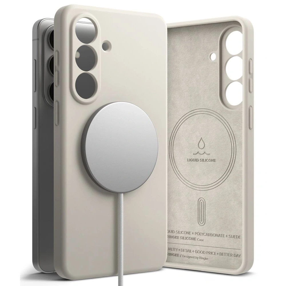Etui Ringke Silicone Magnetic MagSafe do Samsung Galaxy S26+ Plus Stone