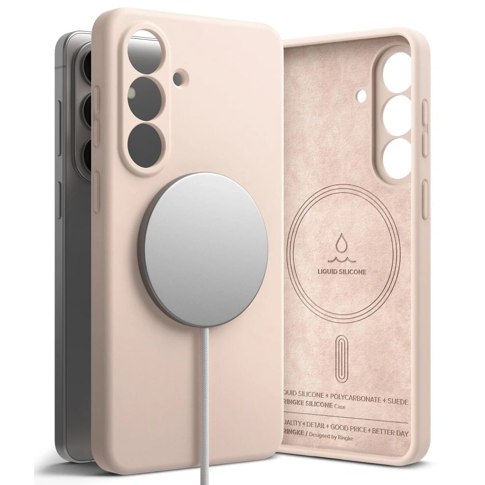 Etui Ringke Silicone Magnetic MagSafe do Samsung Galaxy S26+ Plus Pink Sand