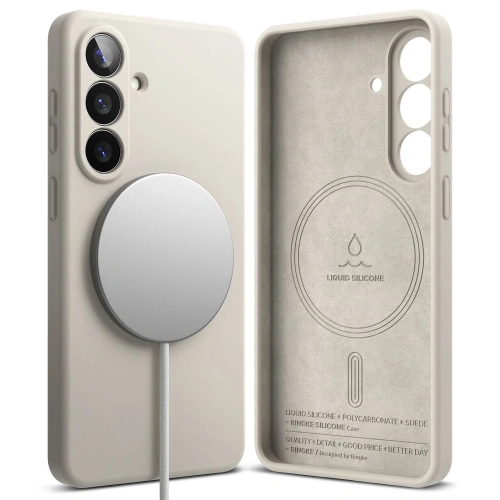 Etui Ringke Silicone Magnetic MagSafe do Samsung Galaxy S26 Stone