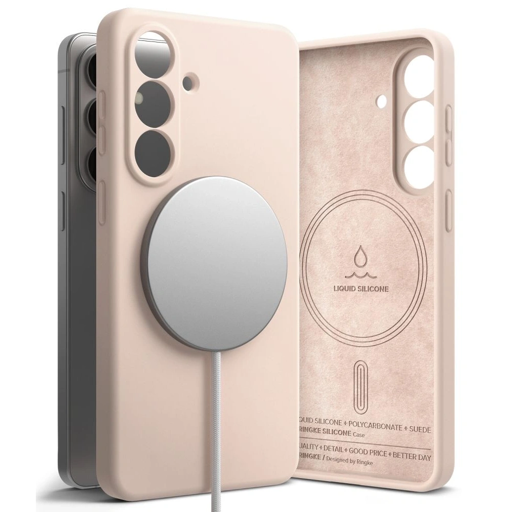 Etui Ringke Silicone Magnetic MagSafe do Samsung Galaxy S26 Pink Sand