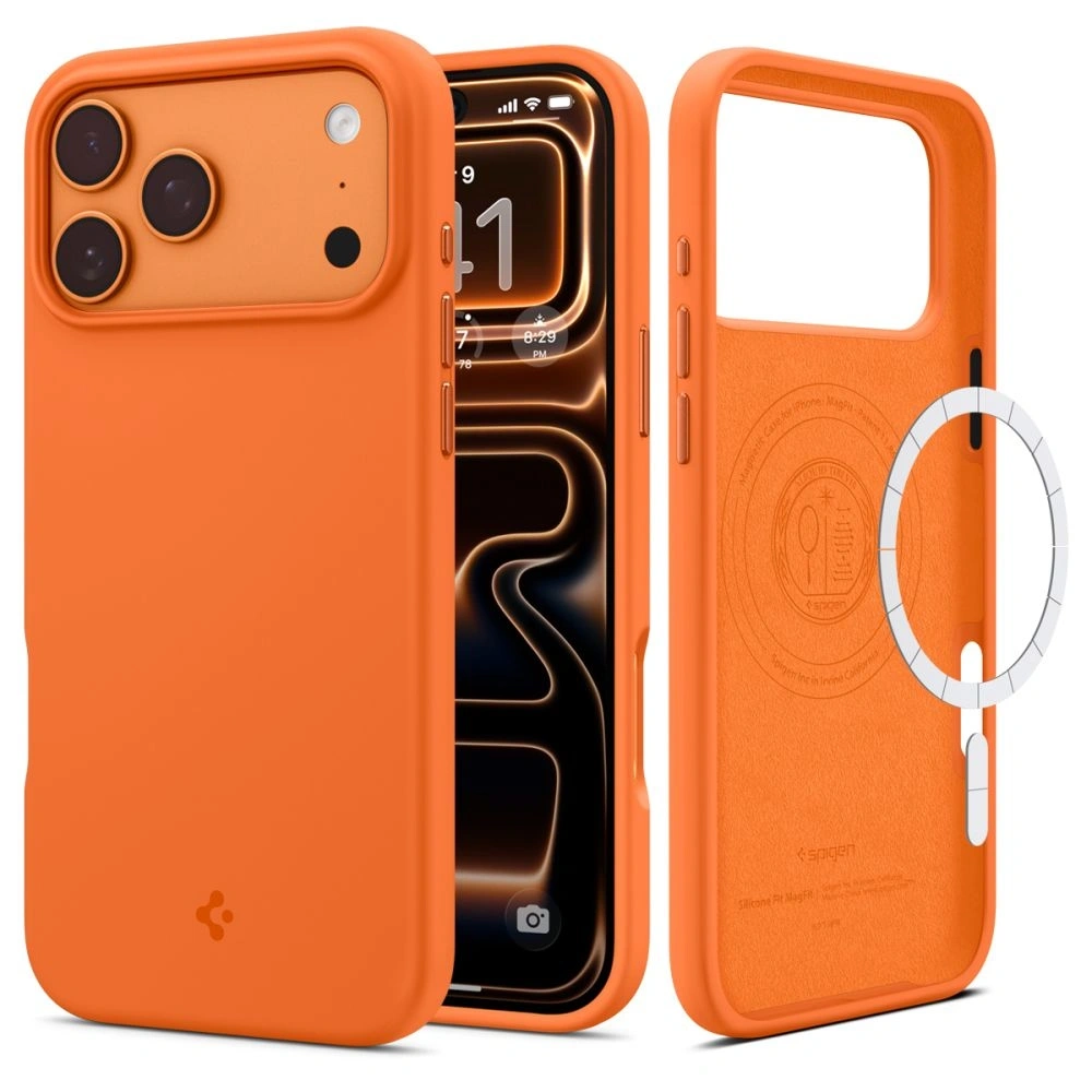Etui Spigen Silicone Fit Mag MagSafe do Apple iPhone 17 Pro Max Cosmic Orange