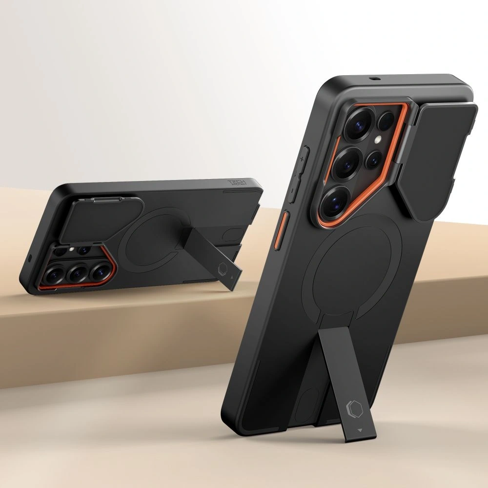 Etui Tech-Protect Kevlar Aura MagSafe do Samsung Galaxy S26 Ultra Black/orange