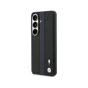 Etui BMW Perforated Stripe Logo MagSafe do Samsung Galaxy S26 niebieski
