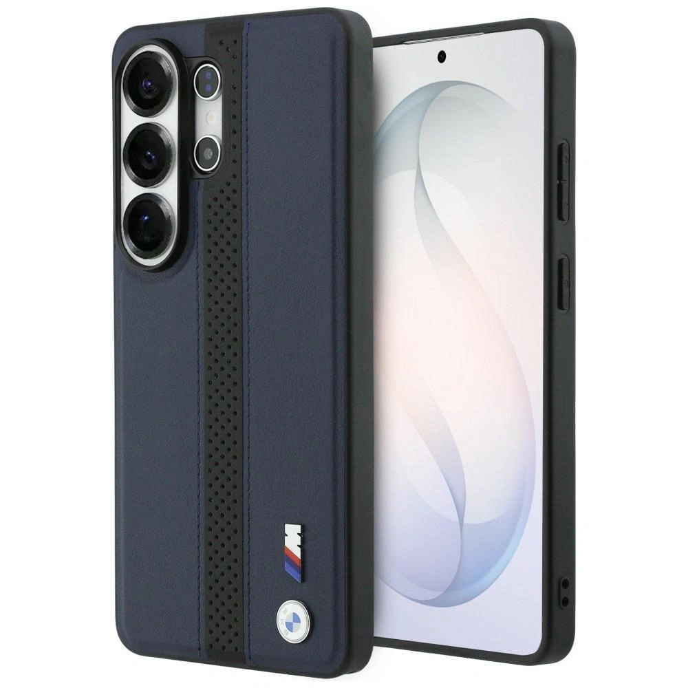 Etui BMW Perforated Stripe Logo MagSafe do Samsung Galaxy S26 Ultra granatowy