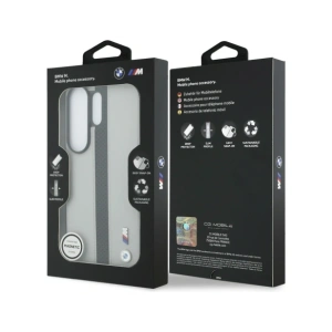 Etui BMW Perforated Stripe Logo MagSafe do Samsung Galaxy S26 Ultra szary