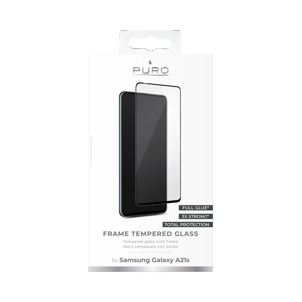 Hurtownia GSM - Sklo tvrzené PURO Frame Tempered Glass Samsung Galaxy A21s (černý rámeček) - PUR326BLK - {ean13} - Hurt