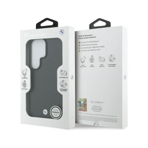 Etui BMW Sign Magnetic Carbon Fiber MagSafe do Samsung Galaxy S26 Ultra czarny