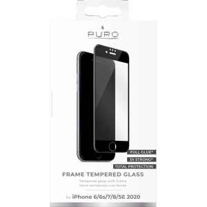Szkło hartowane PURO Frame Tempered Glass Apple iPhone SE 2022/SE 2020/8/7 (czarna ramka)