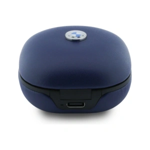 Bezprzewodowe słuchawki dokanałowe Bluetooth TWS BMW Leather Metal Logo ENC granatowy