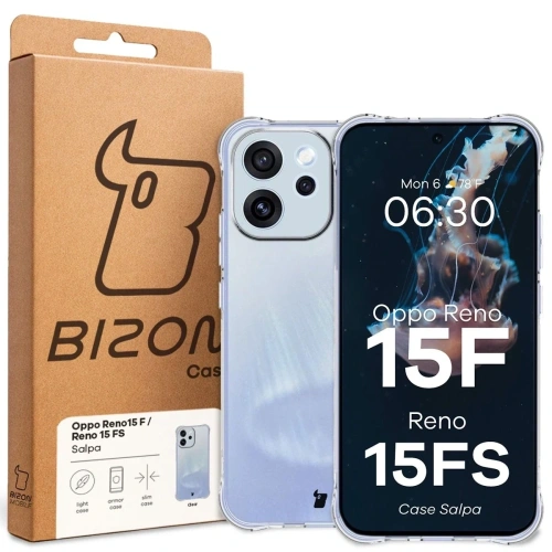 Elastyczne etui Bizon Case Salpa do Oppo Reno 15 F / FS przezroczyste