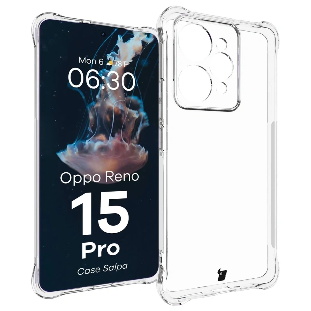 Elastyczne etui Bizon Case Salpa do Oppo Reno 15 Pro przezroczyste