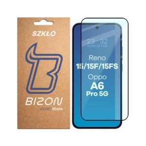 Szkło hartowane Bizon Glass Edge 2 do Oppo Reno 15 / 15 F / 15 FS / A6 Pro 5G czarna ramka