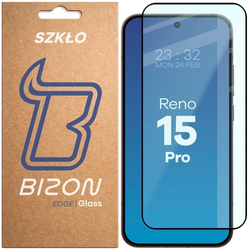 Szkło hartowane Bizon Glass Edge 2 do Oppo Reno 15 Pro czarna ramka