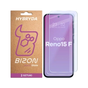 Elastyczne szkło hybrydowe Bizon Glass Mule Duo do Oppo Reno 15 F [2 PACK]
