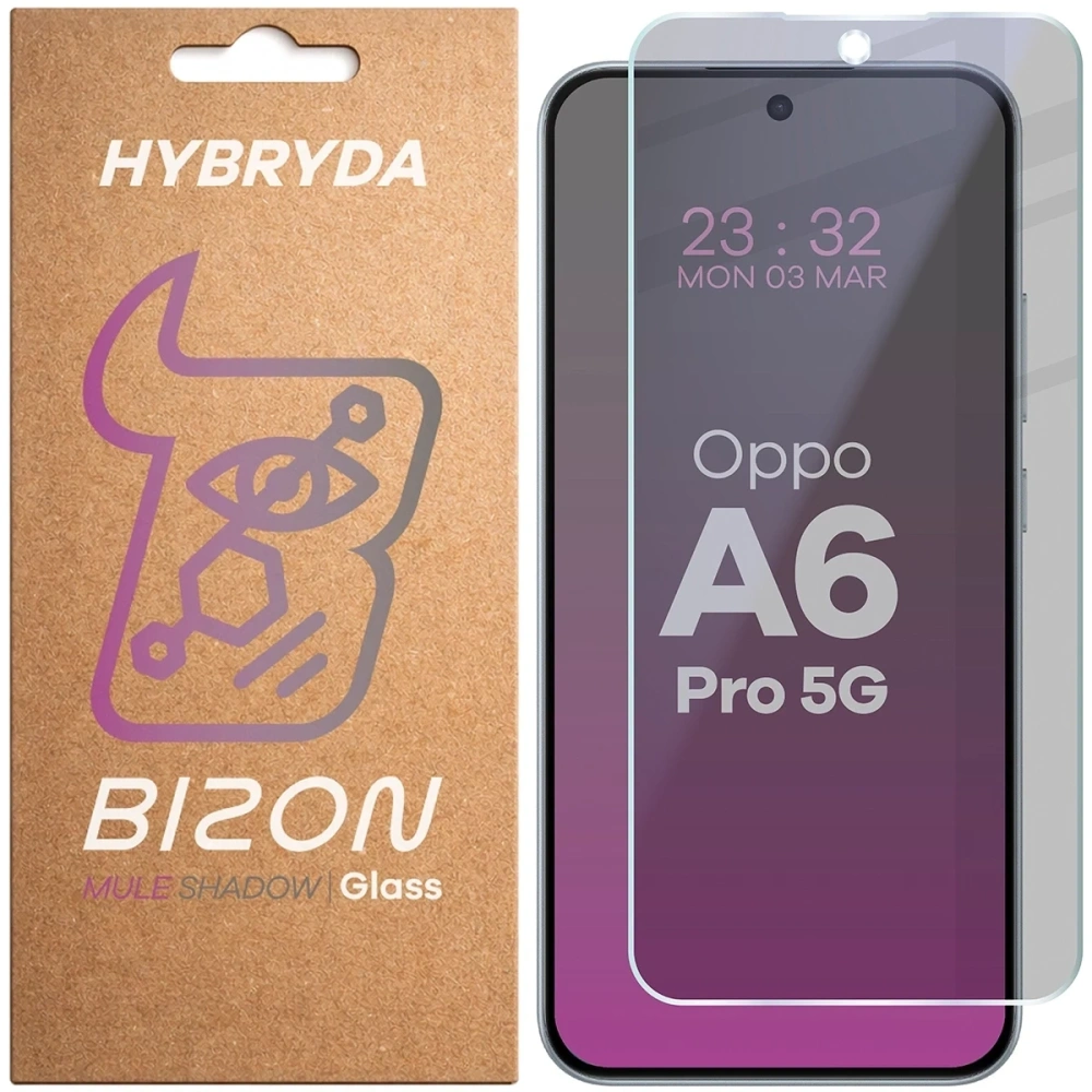 Prywatyzujące szkło hybrydowe Bizon Glass Mule Shadow do Oppo A6 Pro 5G matowe