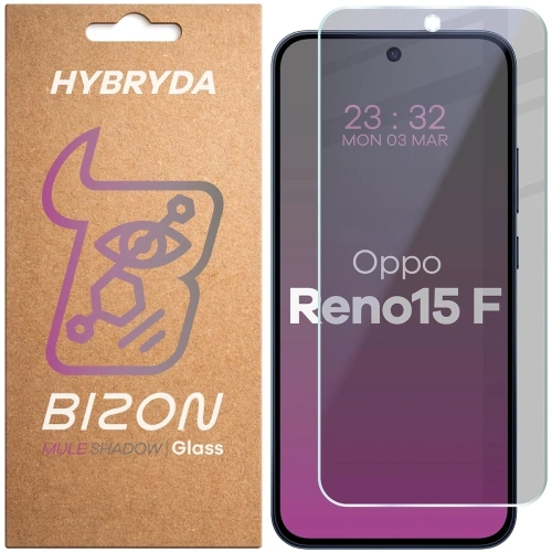 Prywatyzujące szkło hybrydowe Bizon Glass Mule Shadow do Oppo Reno 15 F matowe