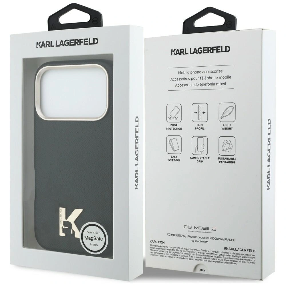 Etui Karl Lagerfeld Karl Head Logo MagSafe do Apple iPhone 17 Pro czarny