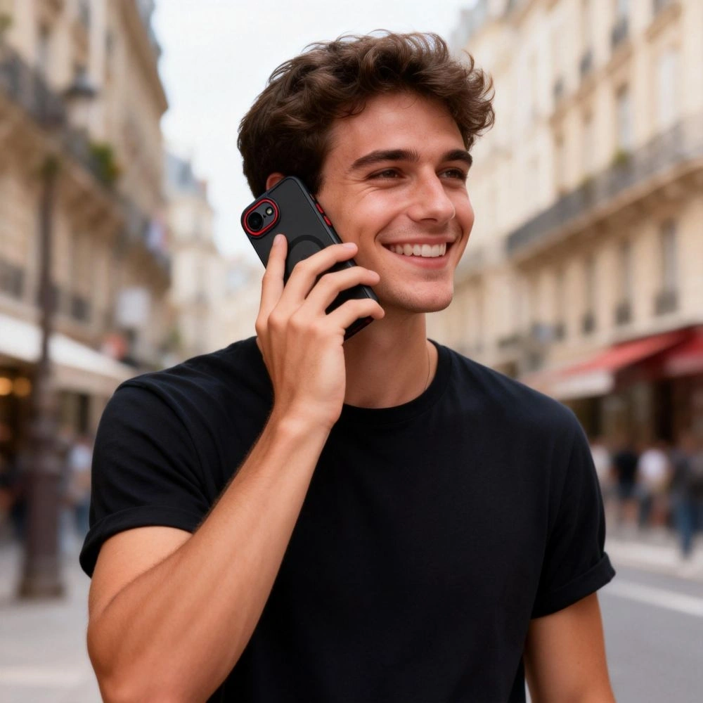 Etui Tech-Protect MagCam MagSafe do Apple iPhone 16e / 17e Black/red