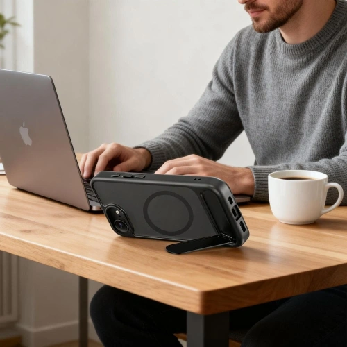 Etui Tech-Protect MagRack MagSafe do Apple iPhone 16e / 17e Matte Black