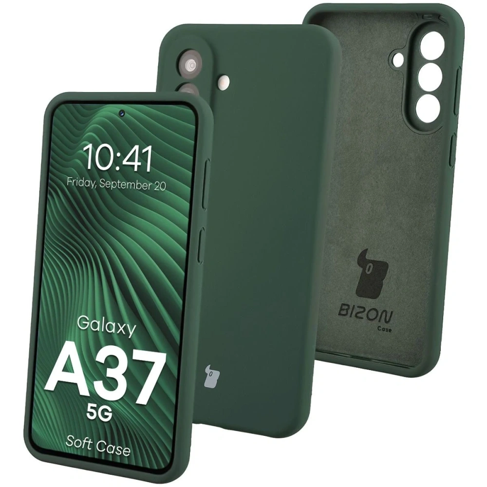 Silikonowe etui Bizon Soft Case do Samsung Galaxy A37 5G ciemnozielone
