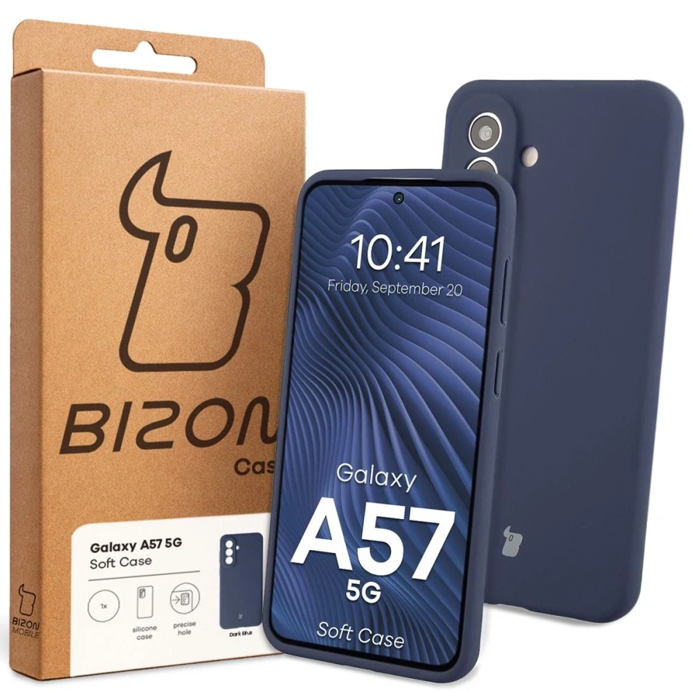 Silikonowe etui Bizon Soft Case do Samsung Galaxy A57 5G ciemnoniebieskie