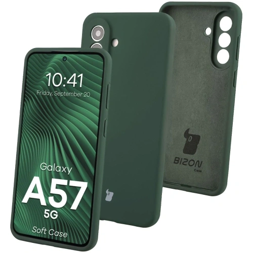 Silikonowe etui Bizon Soft Case do Samsung Galaxy A57 5G ciemnozielone