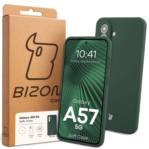 Silikonowe etui Bizon Soft Case do Samsung Galaxy A57 5G ciemnozielone