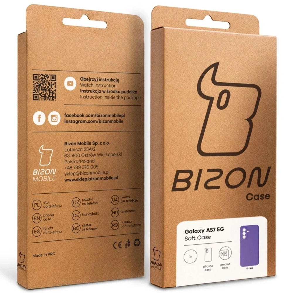 Silikonowe etui Bizon Soft Case do Samsung Galaxy A57 5G fioletowe