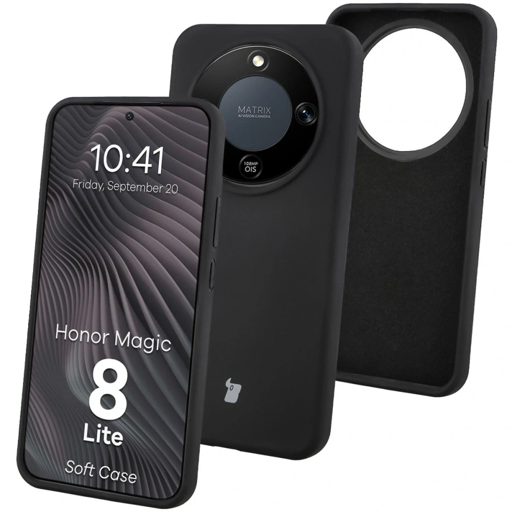 Silikonowe etui Bizon Soft Case do Honor Magic8 Lite czarne