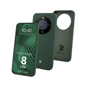 Silikonowe etui Bizon Soft Case do Honor Magic8 Lite ciemnozielone