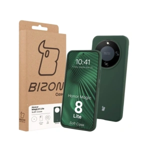 Silikonowe etui Bizon Soft Case do Honor Magic8 Lite ciemnozielone