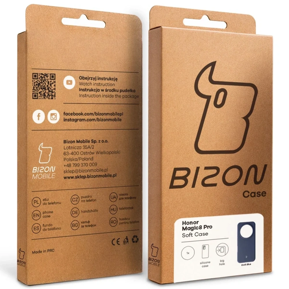 Silikonowe etui Bizon Soft Case do Honor Magic8 Pro ciemnoniebieskie