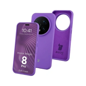 Silikonowe etui Bizon Soft Case do Honor Magic8 Pro fioletowe