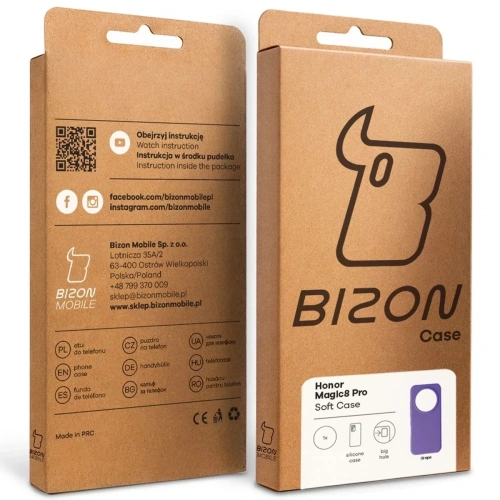Silikonowe etui Bizon Soft Case do Honor Magic8 Pro fioletowe