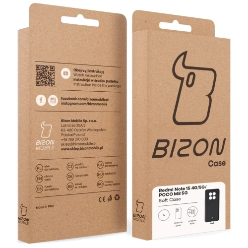 Silikonowe etui Bizon Soft Case do Xiaomi Redmi Note 15 / POCO M8 5G czarne