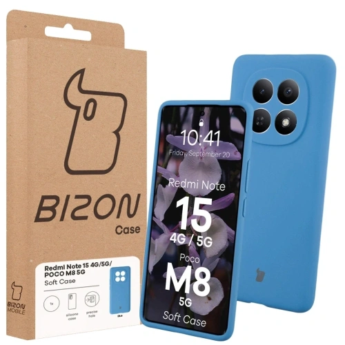 Silikonowe etui Bizon Soft Case do Xiaomi Redmi Note 15 / POCO M8 5G niebieskie