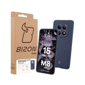 Silikonowe etui Bizon Soft Case do Xiaomi Redmi Note 15 / POCO M8 5G ciemnoniebieskie
