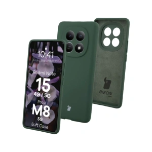 Silikonowe etui Bizon Soft Case do Xiaomi Redmi Note 15 / POCO M8 5G ciemnozielone