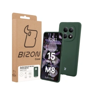 Silikonowe etui Bizon Soft Case do Xiaomi Redmi Note 15 / POCO M8 5G ciemnozielone