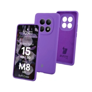 Silikonowe etui Bizon Soft Case do Xiaomi Redmi Note 15 / POCO M8 5G fioletowe